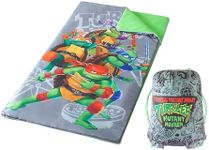 Ninja Turtles Mutant Mayhem Slumber Set,Comfortable Sleeping Bag with Convenient Sling Bag