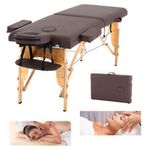 84'' 2-Fold Massage Table Bed Facial Spa Bed Adjustable Portable Salon Coffee