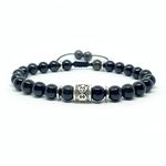 Grade A Black Obsidian and Tibetan Silver Energy Healing Power PROTECTION Beaded Natural Gemstone Bracelet Mens Ladies