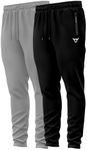 TORO ACTIVA Pack of 2 Tracksuit Bottoms Men Lightweigt Jogging Trousers with Zipper Pockets Work Joggers Fit Sport Casual for Running Gym Training