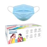 QUARANT Meltblown Fabric Kids 3 Ply Disposable Face Mask with Nose Clip for Boys & Girls, Suitable for Children Aged 5 to 12 Years (Blue, Pack of 50) for Unisex…