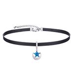 Yonhon Black Star Moon Choker Necklace for Women