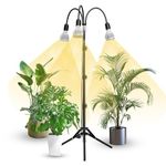 SANSI 90W Grow Light with Adjustable Tripod Stand, Full Spectrum 700W Equiv. LED Floor Plant Light for Indoor Plants, 9000LM 4000K Daylight Grow Lamp with Replaceable Bulbs for High PPFD Growing