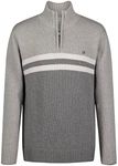 Calvin Klein Boys' Half Zip Pullover Sweater, Ribbed Neckline & Logo Detailing, Grey Heather, 8 Husky