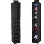 Paifeancodill Hat Organizer for Baseball Caps, 10 Shelf Hanging Closet Hat Rack Shelf Organizer, Holder Hat Rack, Easy Hat Holder, Cap Holder Organizer Hanger for Shoe, Cap Storage, Hat Hanger (Black)