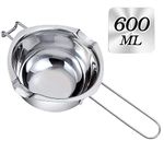 600ML/20oz Melting Pot Stainless Steel 304 - Premium Quality Double Boiler Pot for Melting Chocolate, Wax, Candy and Candle Making