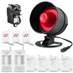 Shed Alarm Burglar Security System, Motion Sensor Door Alarm Home Alarm System with 115 db Siren for Shed Garage Window Courtyards Home Security Kids Safety