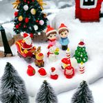 Moira 13 pcs Christmas Theme Miniature Decoration Items for Shops, Cake toppers Plants, Terrariums, Doll Houses, Fairy Gardens