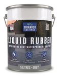 Siramico Coatings Liquid Rubber Roof Coating | 5 Litres | Instant Leak Seal Technology I Quick Drying, One Coat Waterproofing Sealant | Black, Grey & Clear (Grey, 5 Liters)