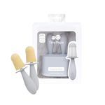 ezpz Tiny Pops (2-Pack) - Popsicle Molds for Infants Frozen Milk/Smoothies - Food Grade Silicone + Nylon - Easy for Baby’s Grasp, Sensory Bumps - Designed by Pediatric Specialist - 4 Months+(Pewter)