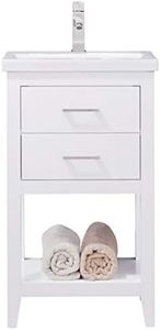 Luca Kitchen & Bath LC20FWP Dublin 20" Bathroom Vanity Set in White with Integrated Porcelain Top