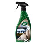 Turtle Wax Fresh Clean All-Surface Interior Car Cleaner, Removes Stains, Odours & Grime From Car Upholstery, Vinyl, Leather, Plastics and More, Effective Car Freshener, New Car Smell, 500ml, Pack of 1