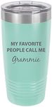 My Favorite People Call Me Grammie Stainless Steel Engraved Insulated Tumbler 20 Oz Travel Coffee Mug, Teal