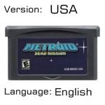 Metroid Zero Mission Series GBA Game Cartridge 32 Bit Video Game Console Card Fusion Zero Mission Double Pack for GBA/SP/DS-Zero Mission USA