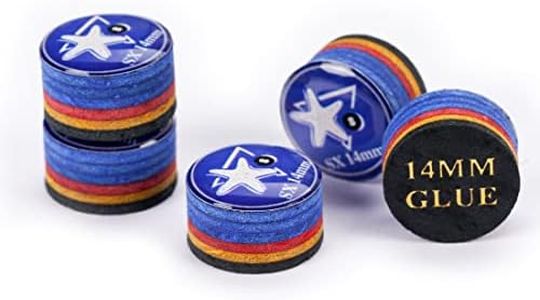 CRICAL Pool Cue Tips 6 Layers Rainbow Billiards Tip (Hardness SX/SS/S/M/MH/H) (Size 11mm/14mm) Pool Cue Tip - 5 Piece