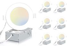 INCARLED WD LED Pot Lights, Dimmable from 5000K to 2200K, 4Inch Slim LED Recessed Lighting with Junction Box 6Pack 9W 750LM
