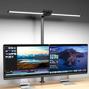 OGVDOE Lampada da Scrivania LED 24W 80cm Luce Tavolo a Doppia Controllo Touch Dimmerabile Luce Scrivania LED Lampada da Ufficio Lampada Monitor con Rimovibile Morsetto per Monitor Studio Ufficio