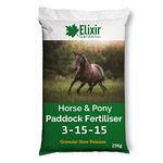 Elixir Gardens Horse & Pony Paddock Fertiliser Granular 3-15-15 + S | Made in UK, Optimized for British Climate | 1kg-25kg supplied in Bag or Tub | 3kg Bag Treats 60sqm