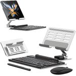 voppton for Samsung Galaxy Z Fold 6 5 4 Stand and Keyboard Mouse, Portable Detachable Bluetooth-Compatible Keyboard, Foldable Adjustable Tablet Stand Holder for Desk, with Wireless Mouse & Pen