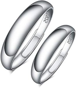 CPSLOVE Bague Couple en argent 925, bague pour homme et femme, taille réglable, Anneaux mariage