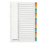 A4 1-20 Multi-Coloured Tabbed Dividers (Pack of 5)