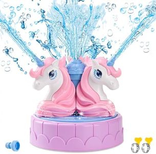 YAOZUP Spruzzatore d'acqua per Bambini, Unicorno Spruzzatore per Bambini con 2 Morsetti del Tubo, Giochi Spruzzatore Giardino Giocattolo, Giochi d Acqua per Bambini Giardino all'aperto