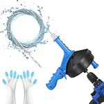 Breezz Drain Auger, Obstruction Remover with Drill Adapter, 25 Foot Heavy Duty Flexible Plumbing Snake, Manual or Powered for Kitchen, Bathroom and D Sink