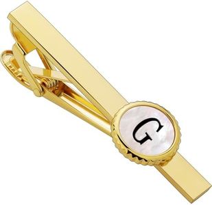 Tie Clips for Men Gold, TAIGRAMA Tie Clip 2.2 Inch Tie Bar and Tie Pin for Skinny Ties and Regular Ties, Initial Mens Tie Clip Tie Clasp Unique Personalized for Wedding Anniversary Business