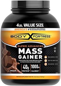 Body Fortress Super Advanced Mass Gainer, Chocolate Protein Plus Surplus Calories for Muscle Mass Gain Support 1-4lb. Jar