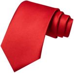 JEMYGINS Red Tie Silk Necktie for M