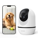 4MP Indoor Security Camera, WUUK 360° Camera Surveillance for Baby Monitor/Pet, 2.4G WiFi Home Security Camera with Motion Detection & Tracking, IR Night Vision, 2-Way Audio, Compatible with Alexa