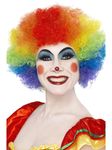 Smiffys Crazy Clown Wig, Rainbow 120g, Circus Fancy Dress, Clown Dress Up Wigs