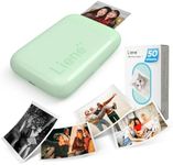 Liene Photo Printer Smartphone, Portable Instant Image Printer with 50 Zinc Adhesive Paper, Bluetooth 5.0 Photo Printer Smartphone, Compatible with iOS/Android Smartphone, Small Photo Printer for iPhone (Green)