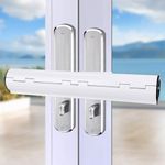 Patio Door Security Lock, High Security French Door Security Lock for Horizontal Handles, Door Safety Locks, Patlock for Double French Doors, Conservatory & Sliding Glass Doors (White)