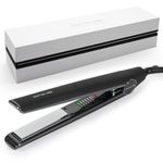 Corioliss C1 Hair Straightener for Women | Professional Titanium Extra-Long Plates | Ionic Flat Iron | Temperature Control 120°C to 235°C | Straightening and Waves | UK Plug Black Chrome