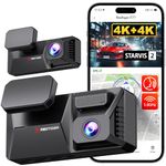 REDTIGER 4K+4K Dash Cam Front and Rear, Dual STARVIS 2 IMX678 Sensor, 5.8GHz WiFi APP Control Car Camera with Built-in 128GB, Voice Control, 4'' Touch Screen, HDR Night Vision, 24/7 Parking Mode(F77)