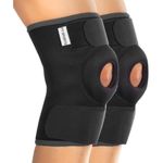 FY Sports 2 Adjustable Knee Support Patella | Knee Support for Men and Women | Knee Cap | Knee Brace | Knee Guard | Knee Cap | Knee Pain Relief | Knee Belt | Joint Pain Relief (Black)