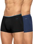 XYXX Men's Underwear Uno IntelliSoft Antimicrobial Micro Modal Trunk Pack of 2 (Dress Blue ; Black; M)