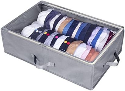 AOODA Large Hat Storage Box for Baseball Caps Organizer, Holds Up to 50 Caps Wide Hat Organizer for Closet with Cardboard, Under Bed Hat Holder, Grey