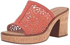 Lucky Brand Women's Talvy Macrame Platform Sandal Mule, Eco Red, 12