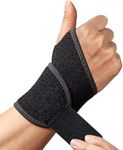 Wrist Strap,2 Pack Wrist Compression Strap and Wrist Brace Sport Wrist Support Gym Wrist Straps for Fitness, Weightlifting, Tendonitis, Pain Relief.etc - Wear Anywhere - H HOME-MART Unisex, Adjustable Wrist Wraps (Black)