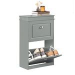 SoBuy FSR78-HG,2 Drawers Shoe Cabinet Shoe Rack Shoe Storage Cupboard Organizer Unit,Grey