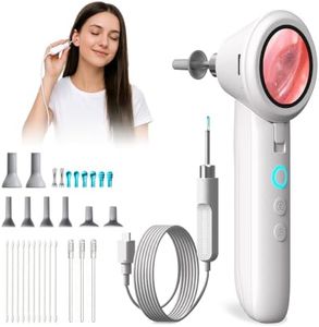 Otoscope Ear Camera with Light, 1080P HD Ear Scope with 1.47” Screen, 8 Silicone Specula Tips and 3 Adhesive Ear Sticks, Photo & Video, Type-C Charging, Ear Cleaning Camera with Extention Cable