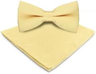 Vittorio Farina Classic Bow Tie & Pocket Square Set (Maize)