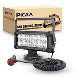 PICAA 1PCS 7 inch 36W Magnet Round Led Work Light Spot Beam Portable Magnetic Base Portable 12V 24V 6000K LED Driving Light Search Lights for Car Off road Truck 4x4 SUV ATV Tractors