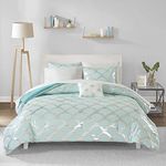 Intelligent Design Comforter and Sheet Set Bag Bedding, Fabric, Aqua, Queen