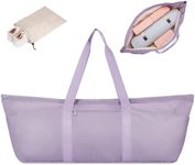sportsnew Large Yoga Mat Bag with Shoes Compartment and Wet Pocket Ladies Pilates Gym Tote Bag with Yoga Mat Holder Strap for Women Men Workout Carrier Stuff Accessories, Purple