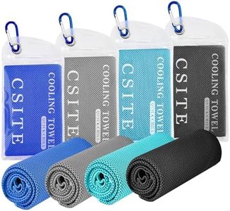 CSITE 4 Pack Cooling Towels (47"x12") for Neck and Face, Ice Towel for Hot Weather, Soft Breathable Chilly Gym Towels, Microfiber Towel for Work Out, Yoga, Running, Camping & More Activities