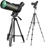 Nexiview 25-75x60 Spotting Scope with 64in Tripod, Carry Bag - Clear Low Light Vision Spotting Scopes - Fogproof Spotting Scopes for Target Shooting, Hunting, Birding, Wildlife Viewing (Green)