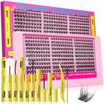 EYES OF YOUTH Wispy Lash Clusters Kit 300pcs, DIY Eyelash Extension Kit